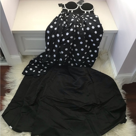 BEBE 2 369$ Polka Dot Bustier Whiney Gown - Picture 8 of 10